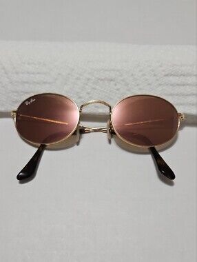 Ray Ban RB 3547 N 001/22 51 21 145  Gold Frame Oval Sunglasses - Women